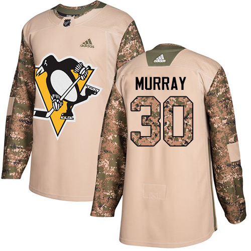 Adidas Penguins #30 Matt Murray Camo Authentic Veterans Day Stitched NHL Jersey - Click Image to Close